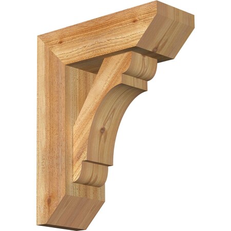 Ekena Millwork Olympic Slat Rough Sawn Bracket w/ Offset Brace, Western Red Cedar, 6"W x 16"D x 20"H BKT0604X16X20OLY06RWR